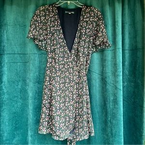Alexa Chung Navy Floral Wrap Capelet Mini Dress size UK 10 US 4-6